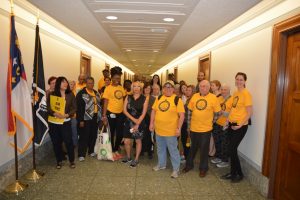 Here we are, about to go into Sen. Thom Tillis's office for some disrespect and verbal abuse.